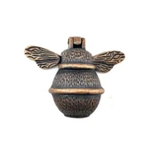 Antika Tarz Dekoratif Pirinç Arı Kapı Tokmağı, Taktak - Küçük, 123x150mm, Antik - 1