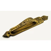 Antika Tarz Dekoratif Pirinç Kubbeli Çekme Kapı Kolu - 396x68 Mm, Antik - 1