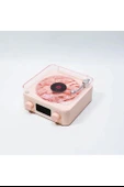 Waves Nostalji Plak Görünümlü Bluetooth Hoparlör 3d Ses Dalgası Retro Müzik Plak Pembe - 2