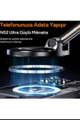 360 Dönebilen Ayarlanabilir Araç Içi Tutucu Kullanılabilen Vakumlu K007 Magsafe Telefon Tutucu - 6