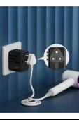 25w Evrensel Seyahat Adaptörü, Eu/us/uk/au Priz Dönüştürücü, 1x Usb, 2x Type-c Hızlı Şarj - 2