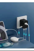 25w Evrensel Seyahat Adaptörü, Eu/us/uk/au Priz Dönüştürücü, 1x Usb, 2x Type-c Hızlı Şarj - 3