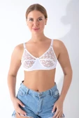 Beyaz Dantelli Toparlayıcı Sütyen - 506 - 3