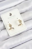 Xuping Zirkon Taşlı Çiçek Model Gold Renk Kadın Küpe - TJ-BKP10849 - 1