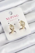 Xuping Zirkon Taşlı Kalp Model Gold Renk Kadın Küpe - TJ-BKP10840 - 1