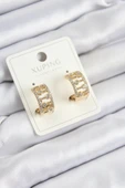 Xuping Zirkon Taşlı Çit Halka Model Gold Renk Kadın Küpe - TJ-BKP10856 - 1