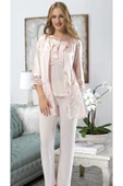 Pudra Penye Pijama Takımı - 1417 - 3