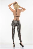 Zebra Desenli Lame Vücut Çorabı-490 - 6