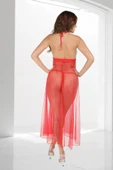 Kırmızı Dantelli Tül Gecelik - M057 - 4