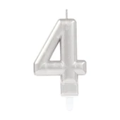 4 Rakam Mum Gümüş Renk - 1