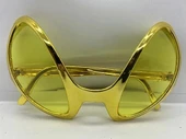 Retro Gözlük - 80 Li 90 Lı Yıllar Parti Gözlüğü Gold Renk 8x13 Cm - 1