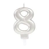 8 Rakam Mum Gümüş Renk - 1