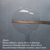 Kırmızı Simli Yuvarlak Şeffaf Balon 24 İnç - 2