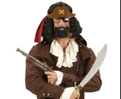 Kahve Renk Şapkalı Siyah Sakallı Lu Jack Sparrow Denizci Korsan Gözlüğü 24x25 Cm - 3