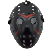 Siyah Renk Kırmızı Çizgili Tam Yüz Hokey Jason Maskesi Hannibal Maskesi - 4