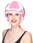 Soft Pembe Renk Parti Peruğu Küt Saç - 1