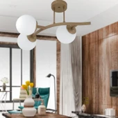 Apliqa İzem 3'lü Eskitme Modern Plafonyer Genç Odası Mutfak Yatak Odası Avize thumbnail 1