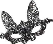 Siyah Renk Dantel Kesim Dantel İşlemeli Balo Parti Maskesi 7 No thumbnail 4