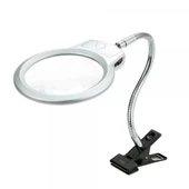 2.5x130 Mm 5x24 Mm Led Aydınlatmalı Büyüteç,masa Üstü Metal Hortum Mandallımg15124c - 4