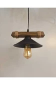 avizemguzel Avızem Güzel Nova Ahşap Rustik Modern Halatlı Tekli Sarkıt Avize - 3