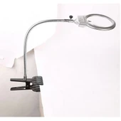 2.5x90 Mm 5x24 Mm Büyüteç, Mandallı Metal Hortumlu Masa Üstü Büyüteç - 5