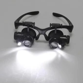 Gözlük Modeli 10x 15x 20x 25x Lens,2led Işıklı,büyüteç - 2