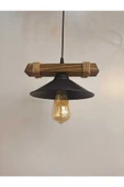 avizemguzel Avızem Güzel Nova Ahşap Rustik Modern Halatlı Tekli Sarkıt Avize - 5