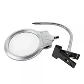 2.5x130 Mm 5x24 Mm Led Aydınlatmalı Büyüteç,masa Üstü Metal Hortum Mandallımg15124c - 6