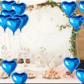 Metalize Parlak Mavi Kalp Şekilli Uçan Balon Folyo 18 İnç 45 Cm 25 Adet - 5