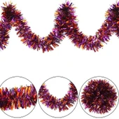Mor Turuncu Renk 4 Cm Genişlik Garland Çift Renk Sim Süs 180 Cm - 3
