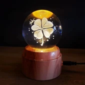 Usb&039li Yonca Tasarımlı Dönen Cam Küre - 1