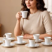 GÜRAL PORSELEN Soprano 12 Parça 6 Kişilik Türk Kahvesi Takımı - 23 thumbnail 2