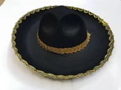 Altın Renk Şeritli Meksika Mariachi Latin Şapkası 55 Cm Çocuk - 3