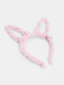 Led Işıklı Peluş Pofuduk Tavşan Kulak Tavşan Taç Pembe 17x23 Cm - 5