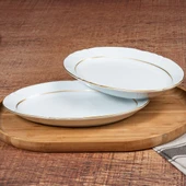 GÜRAL PORSELEN Soprano 2 Adet 25 Cm Gold Kayık Tabak - 1