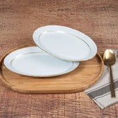 GÜRAL PORSELEN Soprano 2 Adet 25 Cm Gold Kayık Tabak - 3