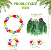 Çocuk Hawaii Kostüm Seti - Yaprak Etek  Hawaii Set - 5 Parça - 2