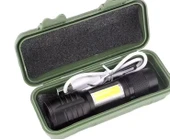 Wison Ws-5454 Taktik El Feneri Usb Şarj Edilebilir Kamp Feneri Cob Zumlanabilir Mini Taşınabilir El Feneri thumbnail 2