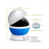Mucit Home  Dönen Ay Yıldız Ve Gezegenler Yansıtmalı Projeksiyon Gece Lambası Star Master mavi - 2