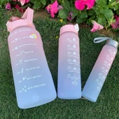 Mucit Home Motivasyonel Su Matarası Su Şişesi Suluk 2 Litre Tritan Spor Salonu Su Şişesi Bpa Içermez Suluk - 1