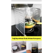 Mucit Home  Ocak Yağ Koruyucu Alüminyum Folyo Yanma Leke Önleyici Katlanır Yıkanabilir Folyo 1 Adet (32*5*84) - 1
