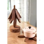 Mucit Home  Ağaç Şeklinde Bambu Nihale Pratik Katlanır  Bambu Bardak Altlığı - 4