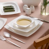 Emsan Yeni Karmen 60 Parça 12 Kişilik Yemek Takımı Kare Platin - 3