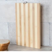 Mucit Home  Bambu Antibakteriyel Çizgili Kesme Tahtası Kesim Panosu Ekmek Tahtası - 1