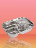 Relaxion Üç Bölmeli, Kapaklı, Paslanmaz Çelik, İthal, Turuncu Yemek Saklama ve Taşıma Kabı/Kutusu 1000 Ml. (465) - 4
