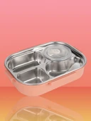 Relaxion Üç Bölmeli, Kapaklı, Paslanmaz Çelik, İthal, Turuncu Yemek Saklama ve Taşıma Kabı/Kutusu 1000 Ml. (465) - 3