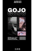 fame-stoned Jujutsu Kaisen Satoru Gojo Anime Baskılı Unisex %100 Pamuk Siyah T-shirt thumbnail 2