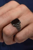 Siyah Oniks Taşlı Gurmet Model 925 Gümüş Erkek Yüzük thumbnail 1