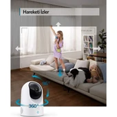 Anker Eufy Security 360 Derece Dönebilen Kızılötesi Gece Görüşlü IP Kamera - 2K HD Çözünürlük - Apple HomeKit Uyumlu -T8410 - 5