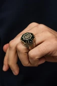 Fetih Koleksiyonu Osmanlı Devleti Armalı 925 Erkek Gümüş Yüzük thumbnail 1